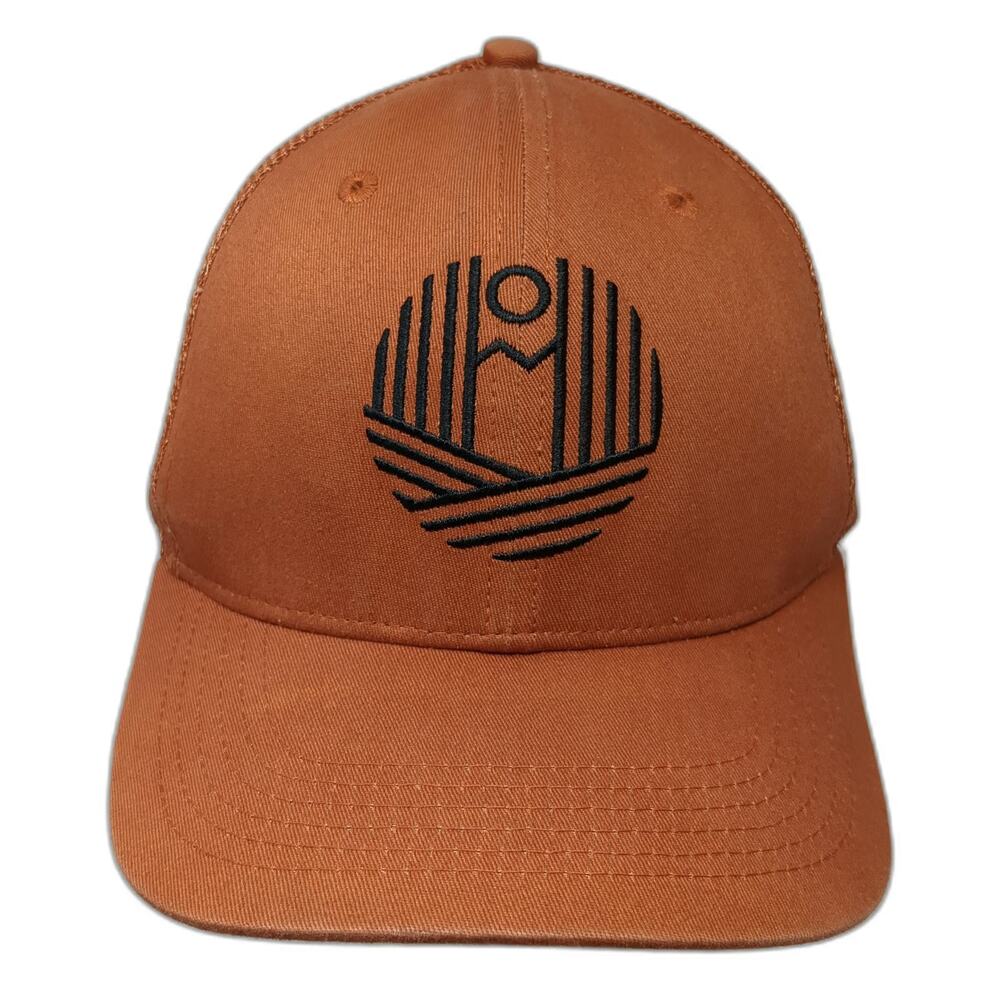 Flylow Trucker Hat Brown One Size Snapback Mesh Mountain Sun Logo Home Grown